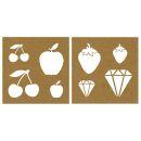 Papier-Schablone Früchte/Diamant, 20,3x20,3cm, 2...