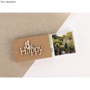 Holz-Minischrift Be happy, FSCMix Cred, 7,2x4,7x0,3cm,...