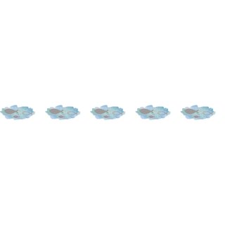 Washi Tape Fische m. Foliendruck, 15mm, RL 10m, hellblau