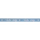 Dekoband Hello Baby, 15mm, Rolle 20m, babyblau