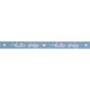 Dekoband Hello Baby, 15mm, Rolle 20m, babyblau