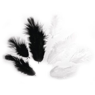 Federmischung, 3-10 cm, . 10 g, schwarz/weiß