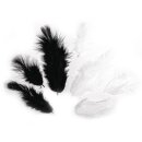 Federmischung, 3-10 cm, . 10 g, schwarz/weiß