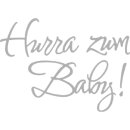 Stanzschablone: Hurra zum Baby, 3,6x1,7cm, SB-Btl...