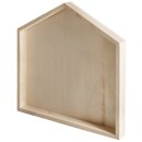 Holz Rahmen Haus, FSC Mix Credit, 22x24x2,5cm, mit 6 Haken + Anhänger
