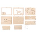 Holz 3D Geschenkbox Journey  11,5x8,5x5cm, 12 tlg. Bausatz, Box 1Set, natur