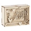 Holz 3D Geschenkbox Love 11,5x8,5x5cm, 14 tlg. Bausatz,...
