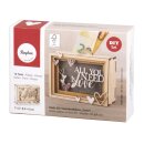 Holz 3D Geschenkbox Love 11,5x8,5x5cm, 14 tlg. Bausatz natur