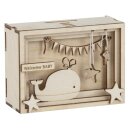 Holz 3D Geschenkbox Baby 11,5x8,5x5cm, 15 tlg. Bausatz,...