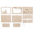 Holz 3D Geschenkbox Baby 11,5x8,5x5cm, 15 tlg. Bausatz, Box 1Set, natur
