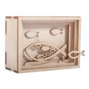 Holz 3D Geschenkbox Fisch 11,5x8,5x5cm, 13 tlg. Bausatz,...