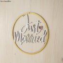 Holz Kranz Just married 30cm ø zum Hängen  natur