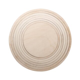 Holzringe m. Platte, FSCMixCred, 60cm ø, 8-teilig, Box 1Set, natur