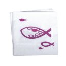 Serviette Fisch, FSC Mix Credit, 33x33cm, 3-lagig, Btl 20Stück, fuchsia