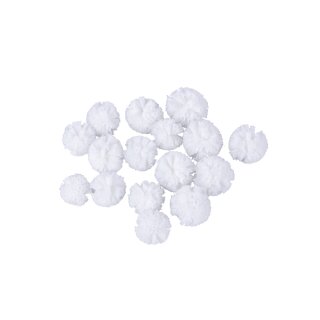 Soft Tüll Pompons sortiert, ø2,5cm+ø3cm, SB-Box 16Stück, weiß