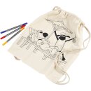 Kordelrucksack Shaun das Schaf + Textilstifte