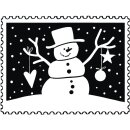 Stempel Weihnachtspost: Schneemann, 4x5cm