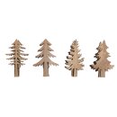 Holz Tannenbaum auf Klammer, 2,5x5,2cm - 3,5x,5,2cm, Box...