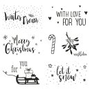 Clear Stamps - Christmas Greetings, 102,5x97mm, 7 Motive,...