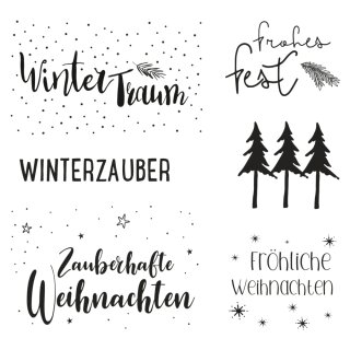 Clear Stamps - Weihnachtsgrüße, 102,5x97mm, 6 Motive 1 Bogen