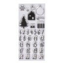 Clear Stamps - Adventskalender Classic, 97x205mm, 33 Motive 1 Bogen