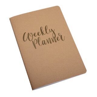 Booklet Weekly Planner,FSC Mix Credit, A5, 60 Blatt, 80 g/m², kraft