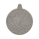 Stanzschablone Weihnachtskugel Skifahrer, 6,5cm ø, SB-Btl 1Stück