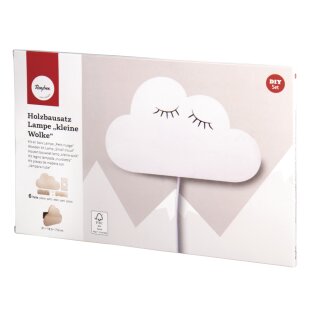 Holzbausatz Lampe kl. Wolke,FSCMixCred, 31x18,5x7,5cm, 6-teilig, Box 1Set, natur