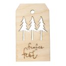 Holz-Anhänger Frohes Fest,FSCMixCred, 4,8x8,2cm, natur