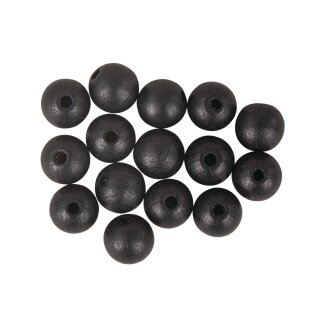 Holzkugeln gebohrt FSC 100%,matt, 10mm ø, SB-Btl. 35Stück, schwarz