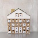 Pappmache Adventskalender Haus 36x6,5x40cm