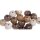 Holz Perlen Mischung, FSC 100%, 10mm ø, poliert, SB-Btl 52Stück, natur Töne