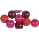 Holz Perlen Mischung FSC 100%, 12mm ø, poliert, SB-Btl 32Stück, rot Töne
