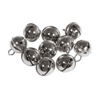 Deko-Metallglöckchen kugelförmig, 19mm ø, SB-Btl 10Stück, platin