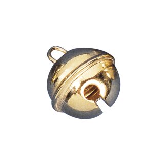 Deko-Metallglöckchen kugelförmig, 24mm ø, SB-Btl 4Stück, gold