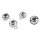 Deko-Metallglöckchen kugelförmig, 24mm ø, SB-Btl 4Stück, platin