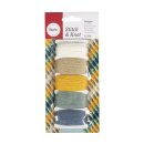 Baumwoll- Garn Stitch&Knot, 5 Farben je 10m, SB-Btl...