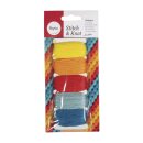 Baumwoll- Garn Stitch&Knot, 5 Farben je 10m, SB-Btl...