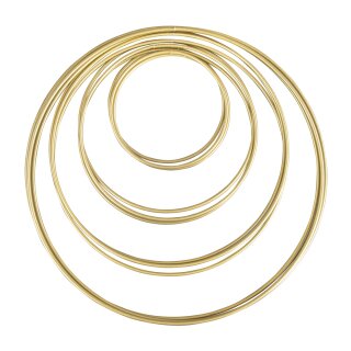 12 Metallringe sortiert, je 3x10cm, 15cm, 20cm, 25cm gold