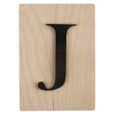 Holz-Buchstabe J, FSC Mixed Credit, 10,5x14,8cm, schwarz