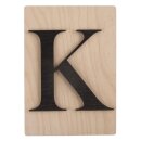 Holz-Buchstabe K, FSC Mixed Credit, 10,5x14,8cm, schwarz