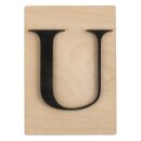 Holz-Buchstabe U, FSC Mixed Credit, 10,5x14,8cm, schwarz