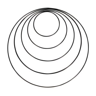5 Metallringe sortiert, 1x10cm,15cm,20cm,25cm,30cm schwarz