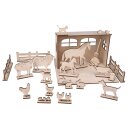 Holz-Steckteil Bauernhof 45-tlg, 1 Set natur