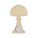 Holz-Streuteile Fliegenpilze, 4-4,5cm, mit Klebepunkt, SB-Btl. 8Stück, bunt