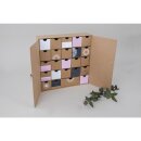Pappmache. Adventskalender 29,6x29,6x6,5cm Schränkchen