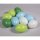 Plastik Eier, 6cm ø, 4 Farben sortiert, Beutel 10 Stück, blaugrün