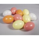 Plastik Eier, 6cm ø, 4 Farben sortiert, Beutel 10 Stück, apricot