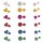 Moosgummi Mix Glitter selbstklebend 2+3cm Ø,3 Formen,6 Farben 360 Stk.bunt