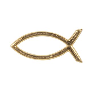 Wachsmotiv Christlicher Fisch, 4x2cm, SB-Btl. 1Stück, gold